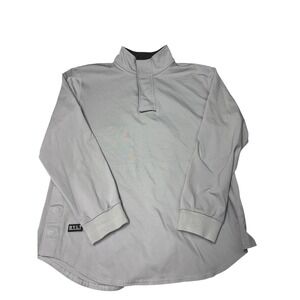 BYLT Premium Basics Mens L Grey Quarter Zip Pullover Snap Flap FW_QZIP_POV_STG_L